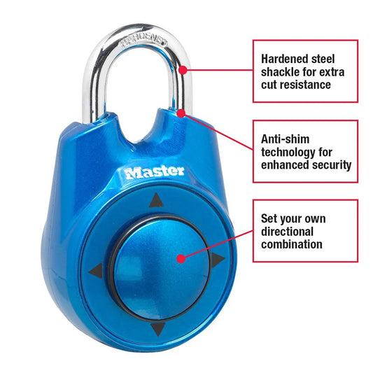 Master Lock 1500ID Portable Padlock Arrow Combination Directional Password Padlock Gym School Health Security Locker Door Lock