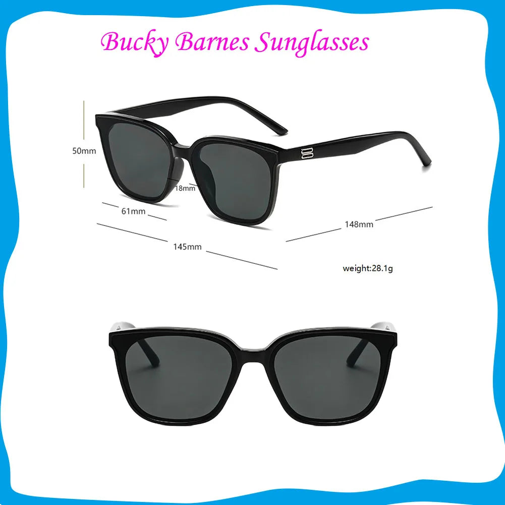 Bucky Cos Barnes Cosplay Black Sunglasses Winter Soldier Disguise Eyewear Costume Accessories for Adult Halloween Carnival Props